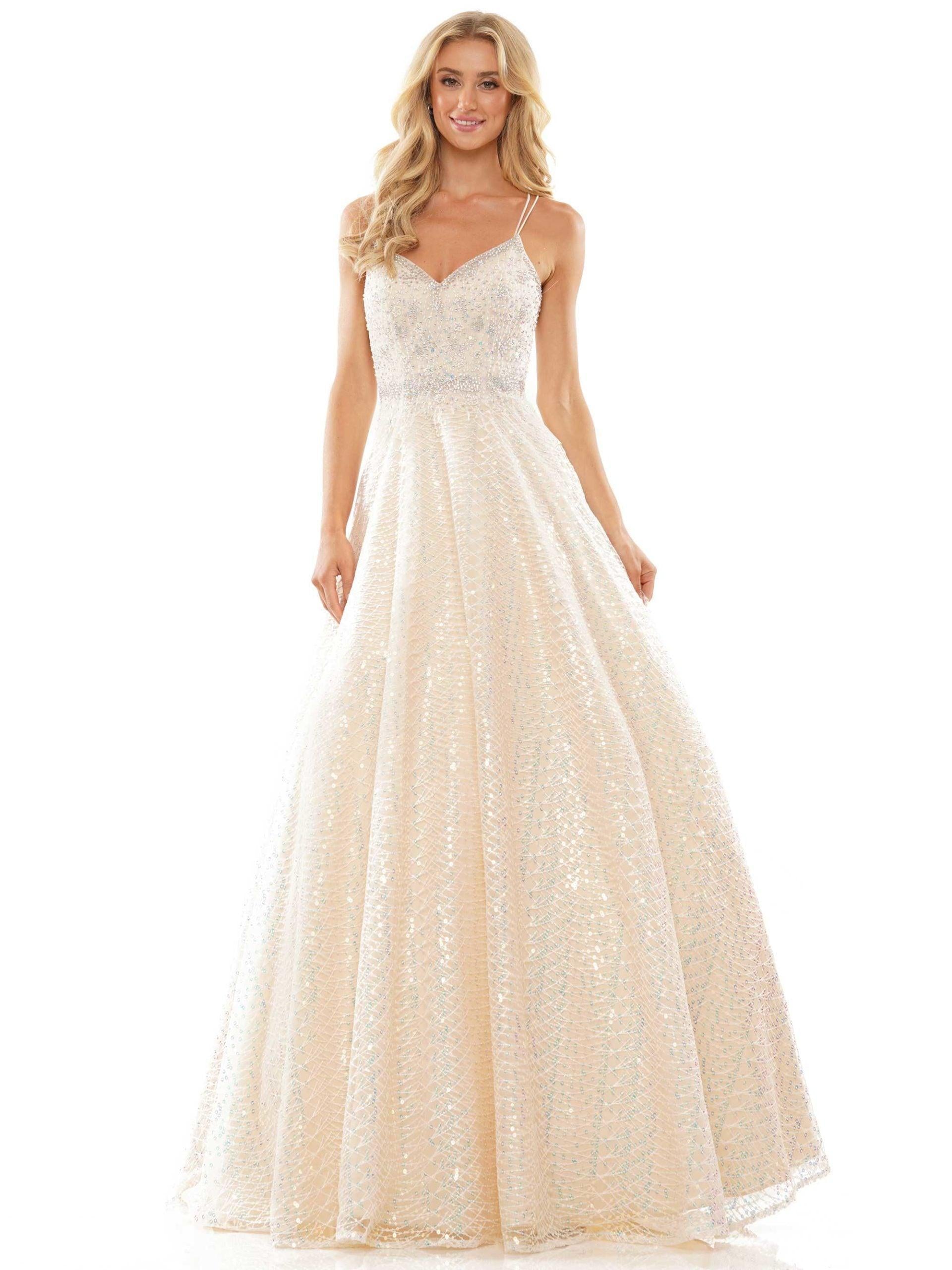 Colors Spaghetti Strap Long Prom Dress 2915 - The Dress Outlet