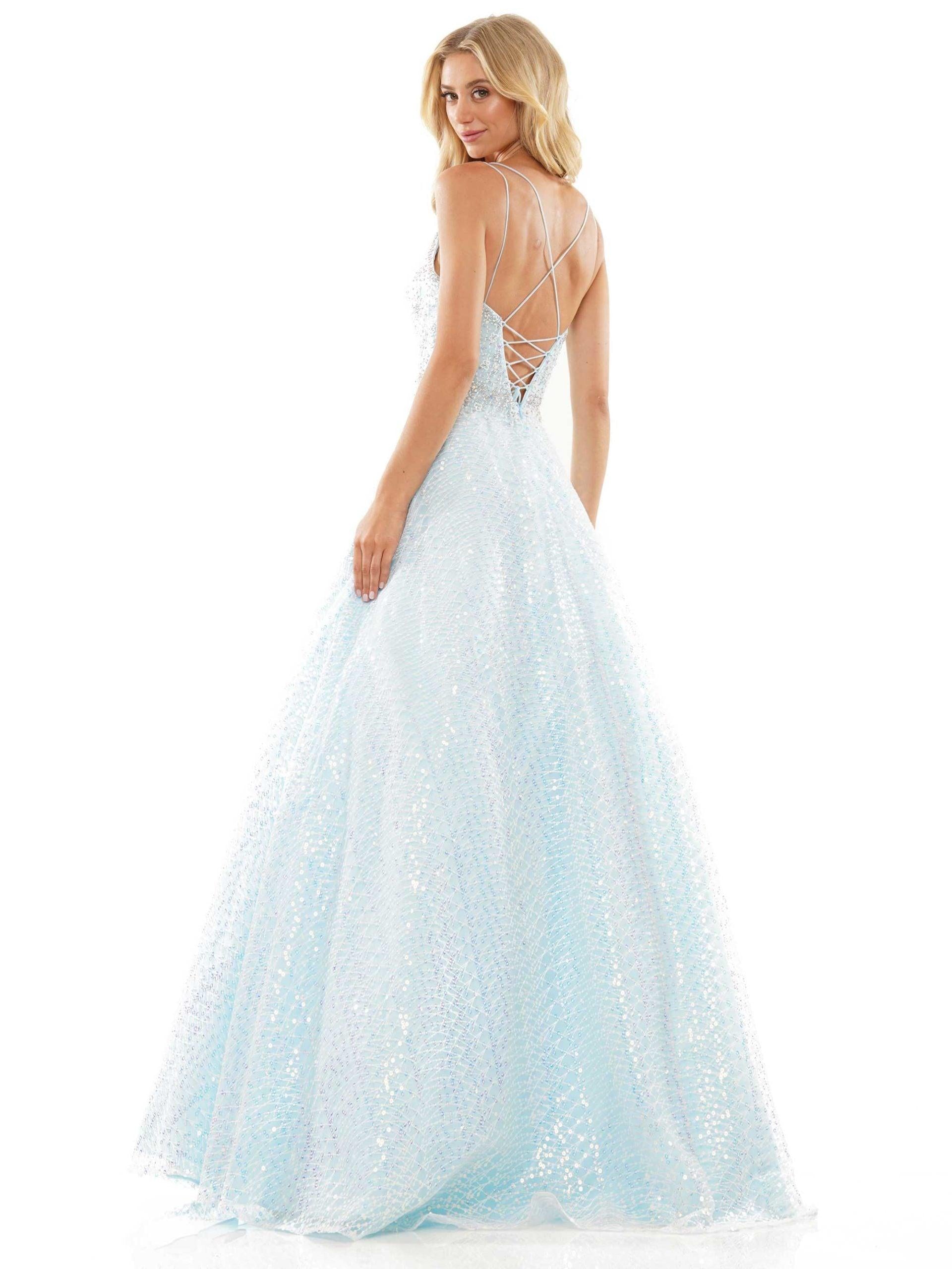 Colors Spaghetti Strap Long Prom Dress 2915 - The Dress Outlet