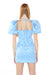 Cocktail Dresses Short Star Printed Mesh Layered Mini Dress Blue