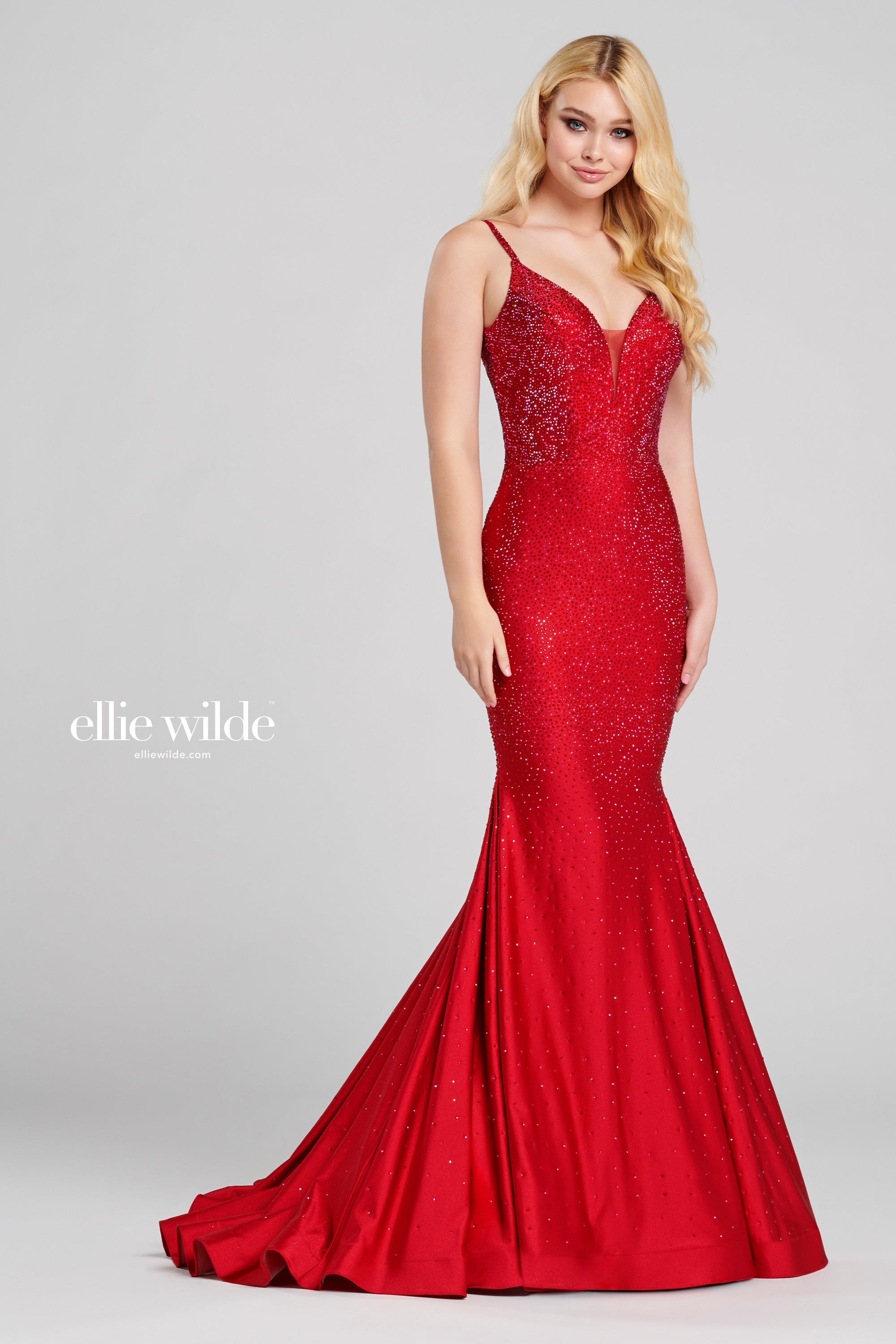 Prom Dresses Beaded Long Formal Fitted Prom Gown Ruby