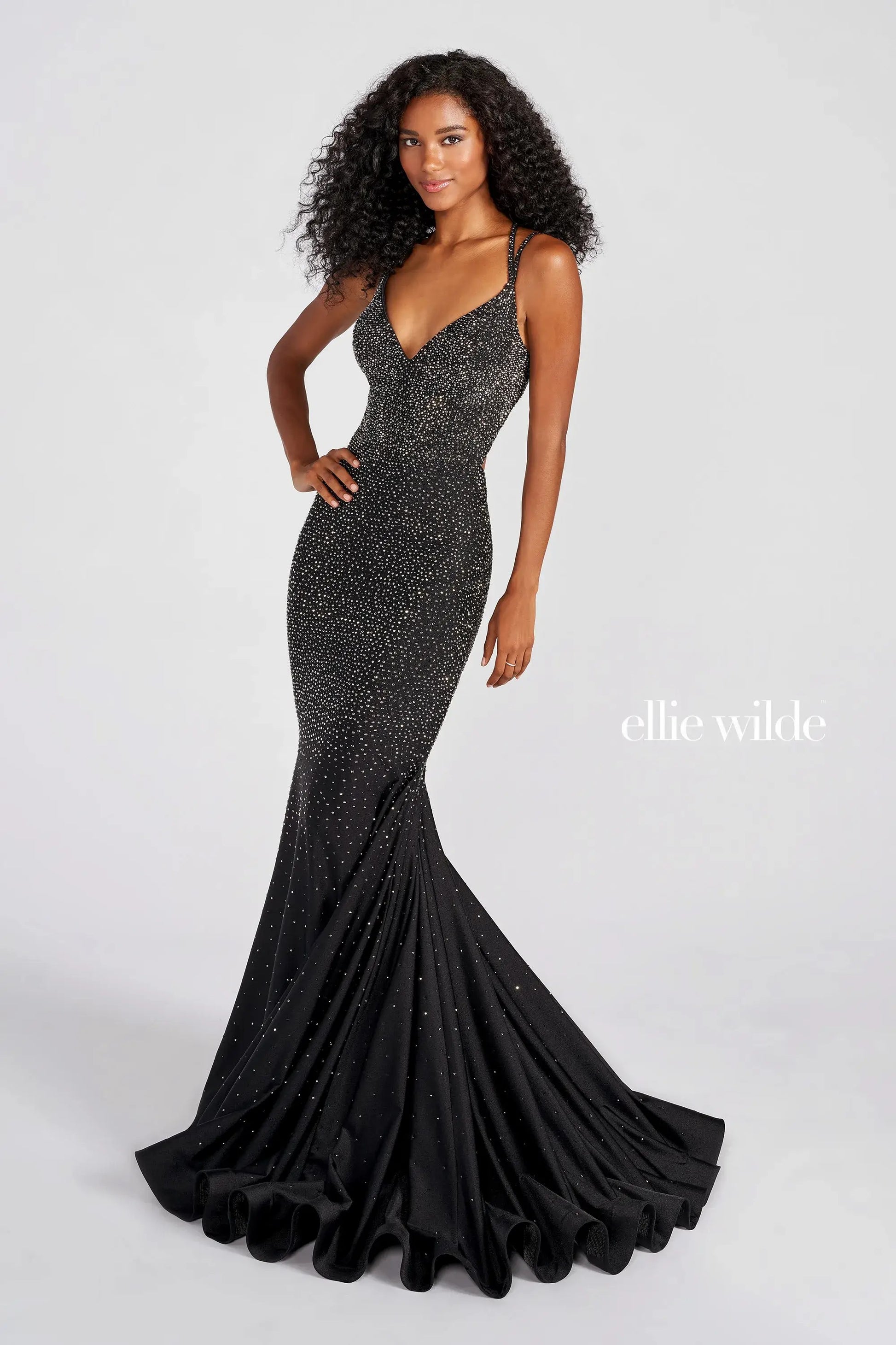 Ellie Wilde EW122001 Mermaid Long Formal Beaded Prom Gown