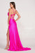 Prom Dresses Fitted Long Formal Glitter Prom Dress Hot Pink