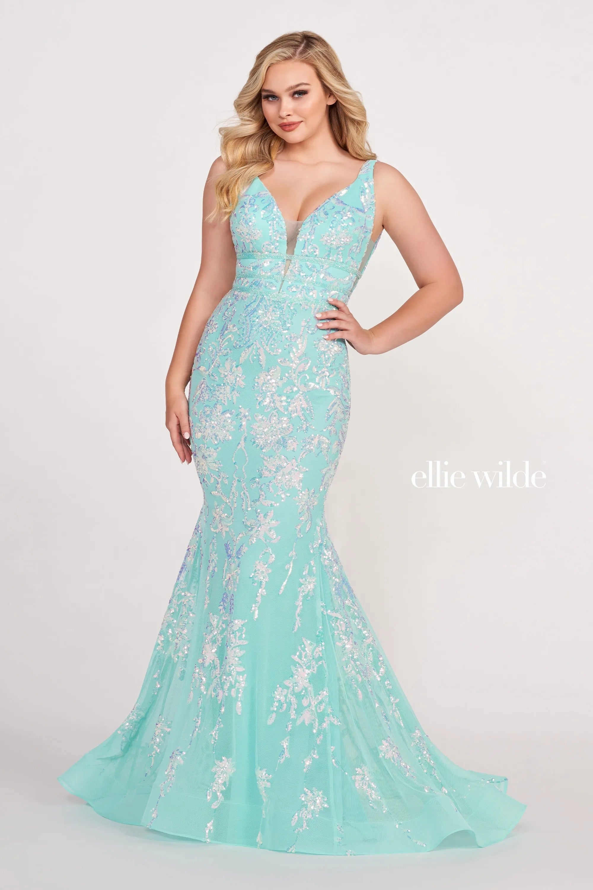 Prom Dresses Beaded Prom Dress Long Fitted Formal Gown Aqua