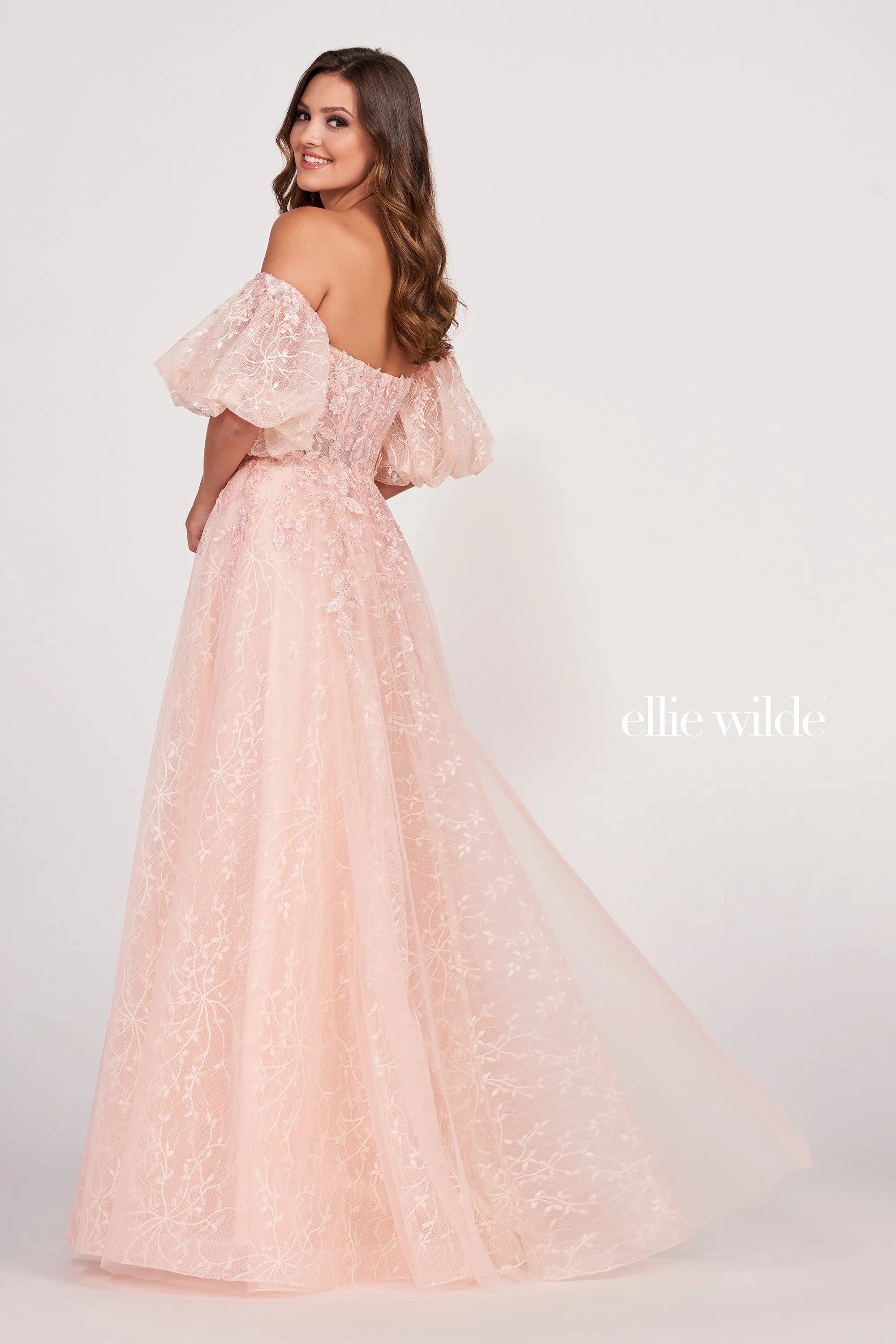 Prom Dresses Long Ball Gown Detachable Sleeve Prom Dress Blush