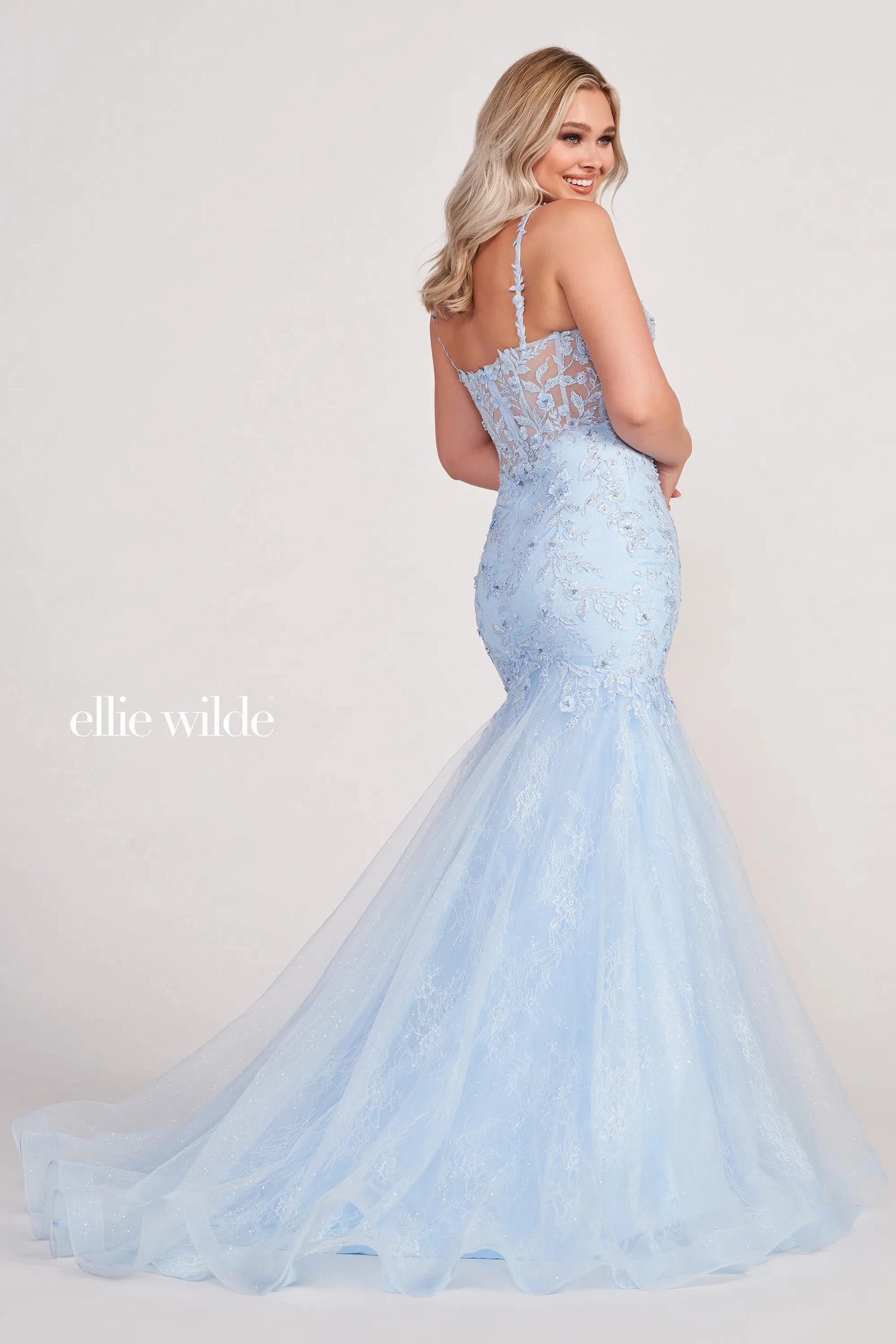 Prom Dresses Long Mermaid Beaded Prom Formal Dress Light Blue