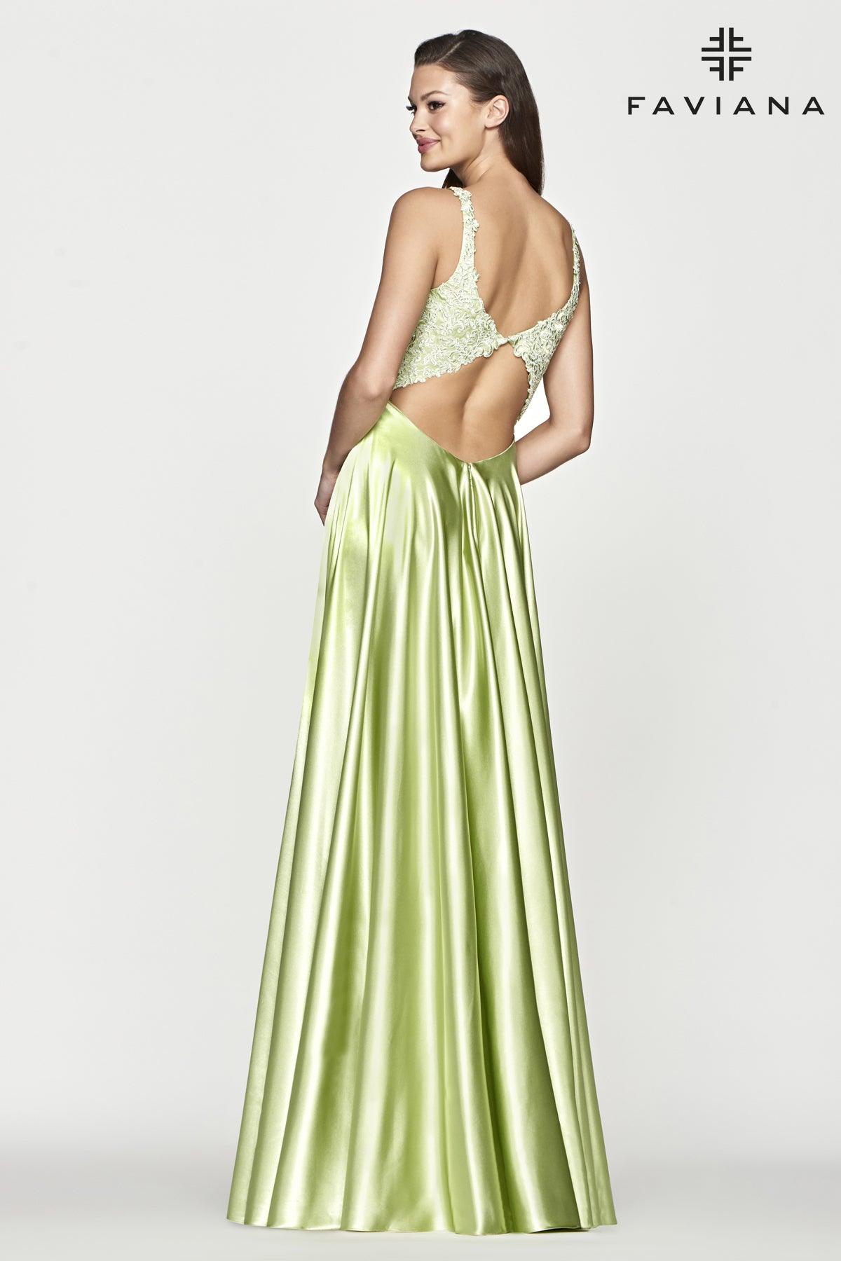 Faviana Long A-Line Prom Dress S10642 - The Dress Outlet