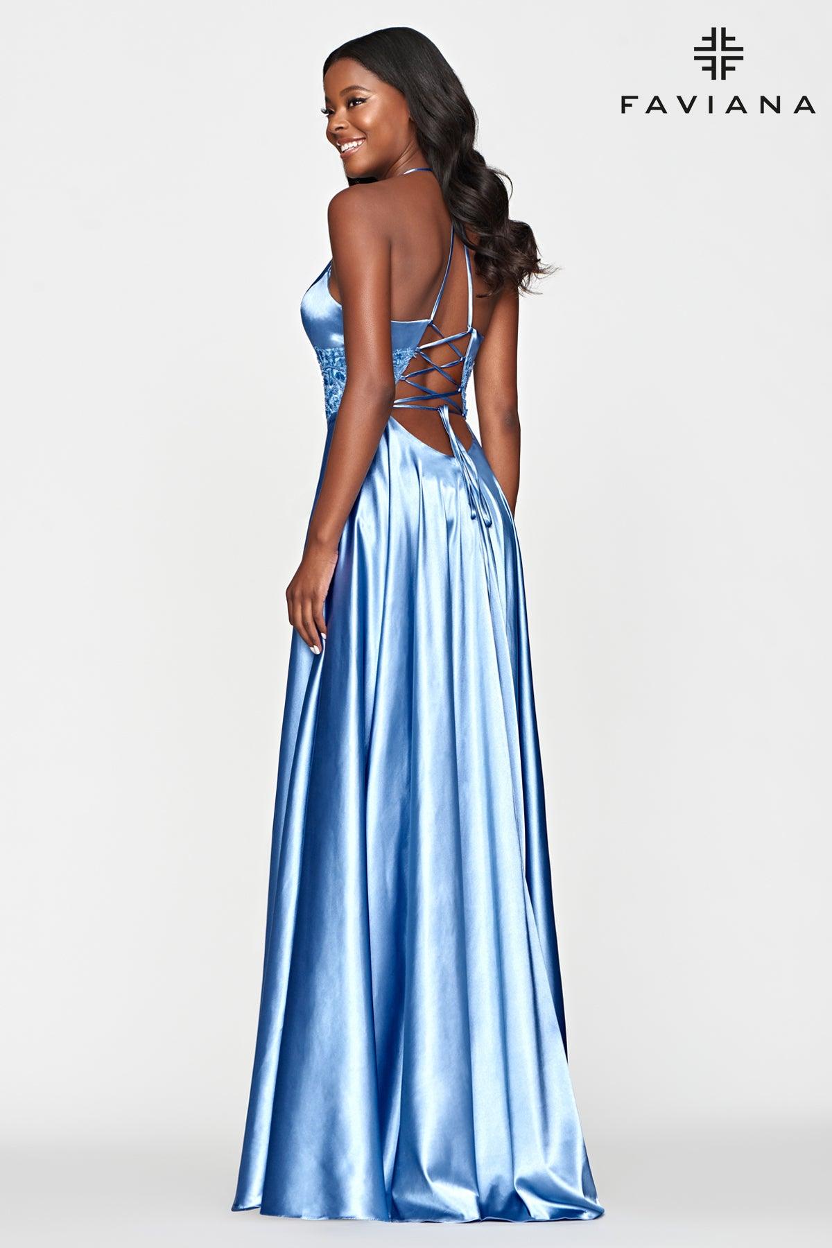 Faviana Long A-Line Prom Dress S10643 - The Dress Outlet