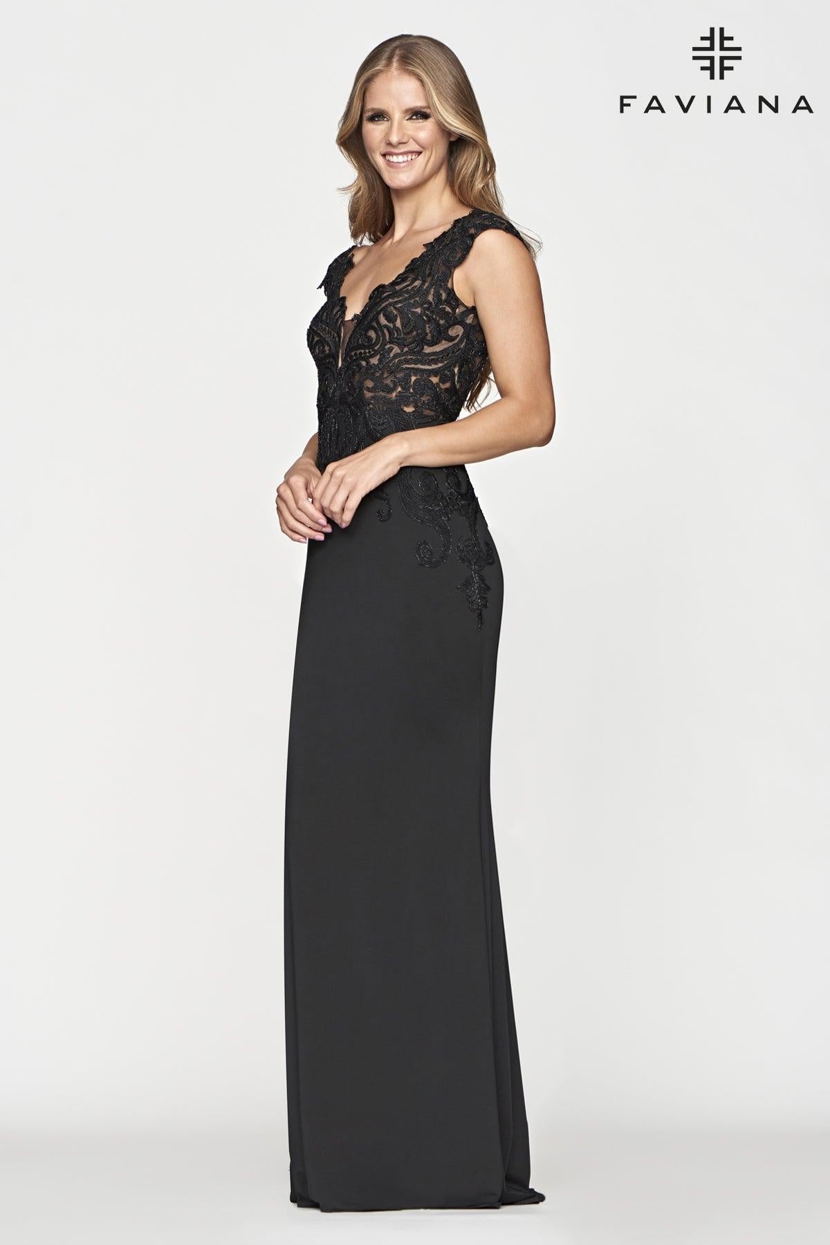 Faviana Long Sleeveless Prom Dress S10674 - The Dress Outlet