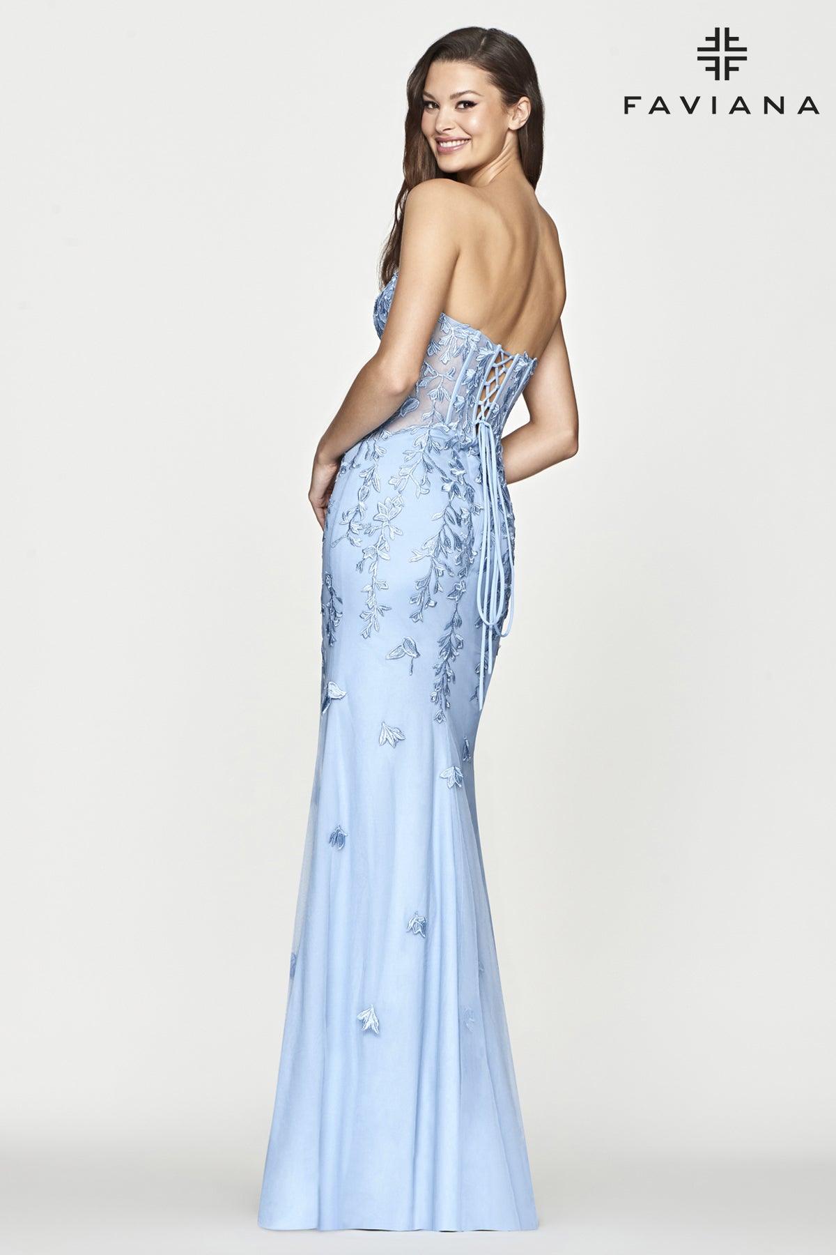 Faviana Long Strapless Prom Dress S10664 - The Dress Outlet