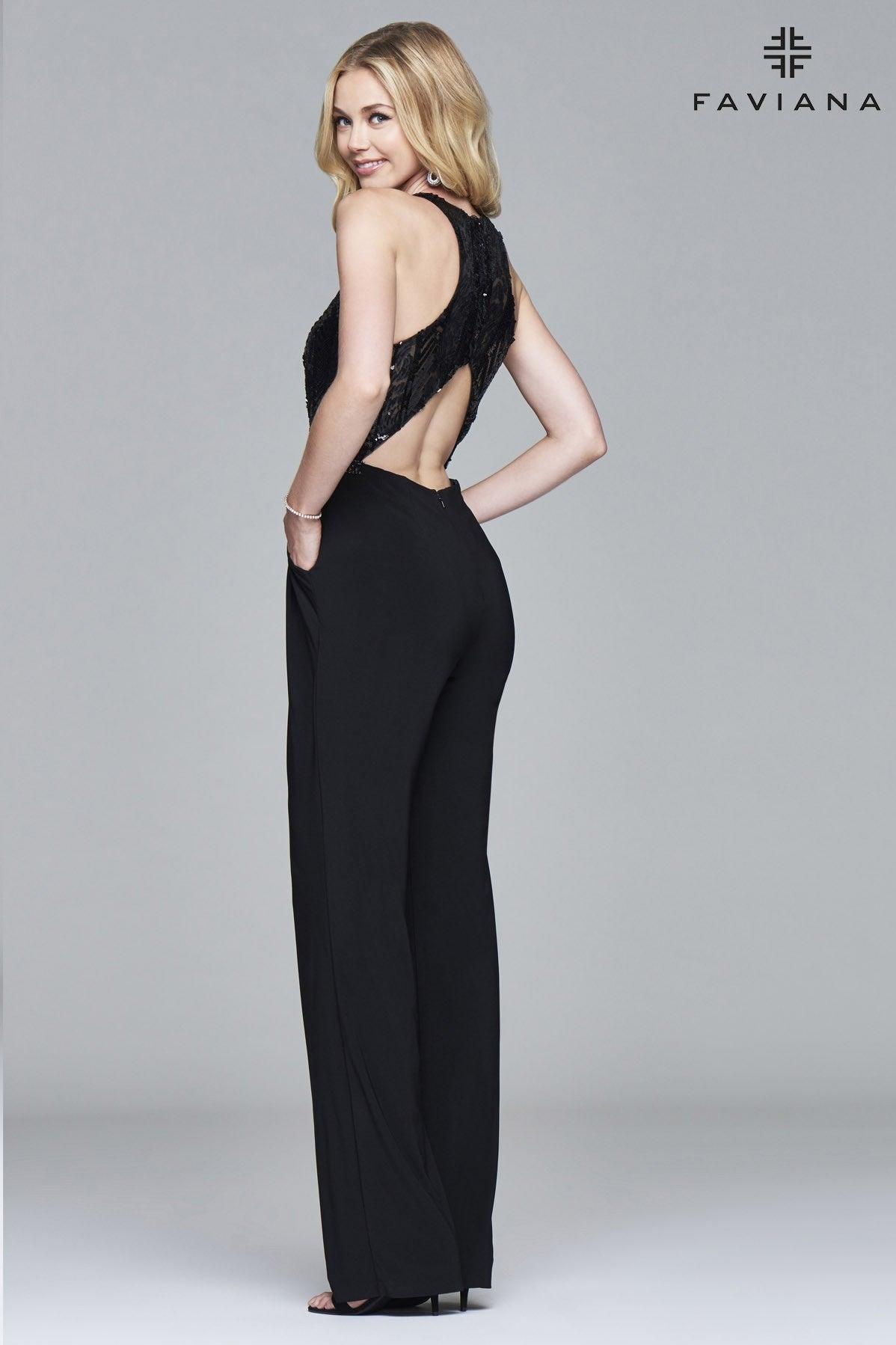 Faviana Prom Formal Sequined Jumpsuit S8010 - The Dress Outlet