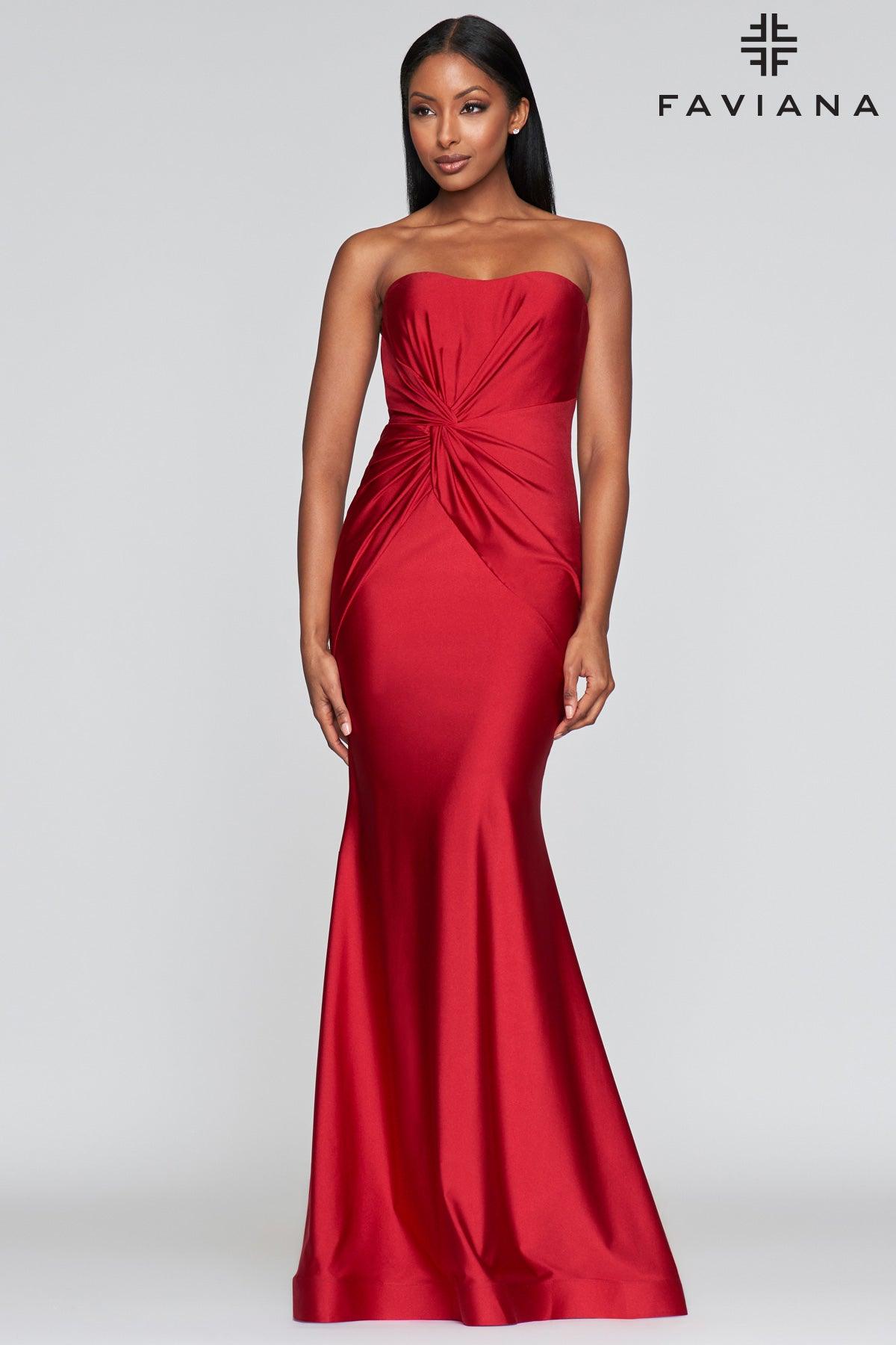 Faviana Strapless Long Formal Gown S10381 - The Dress Outlet