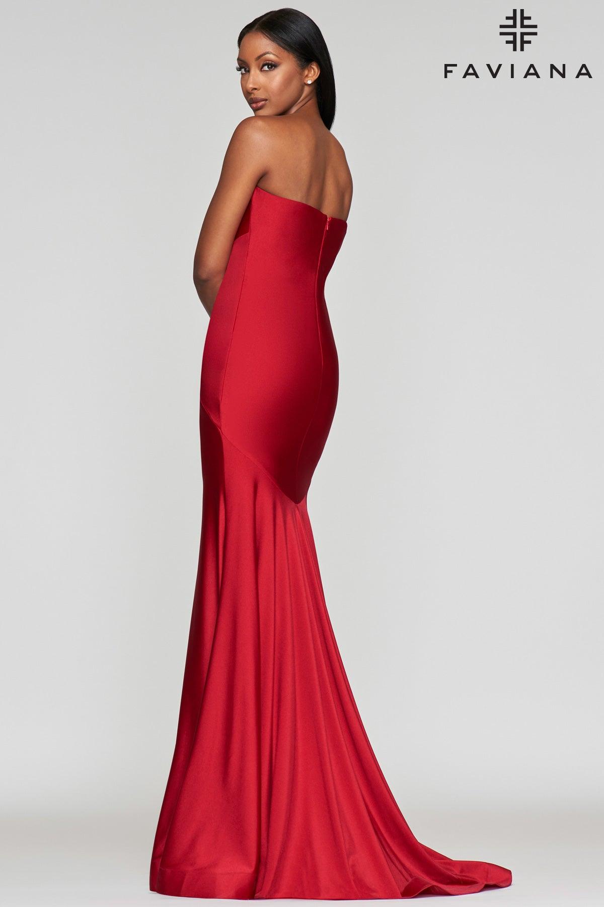 Faviana Strapless Long Formal Gown S10381 - The Dress Outlet