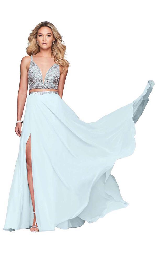 Faviana Two Piece Long Gown S10244 - The Dress Outlet