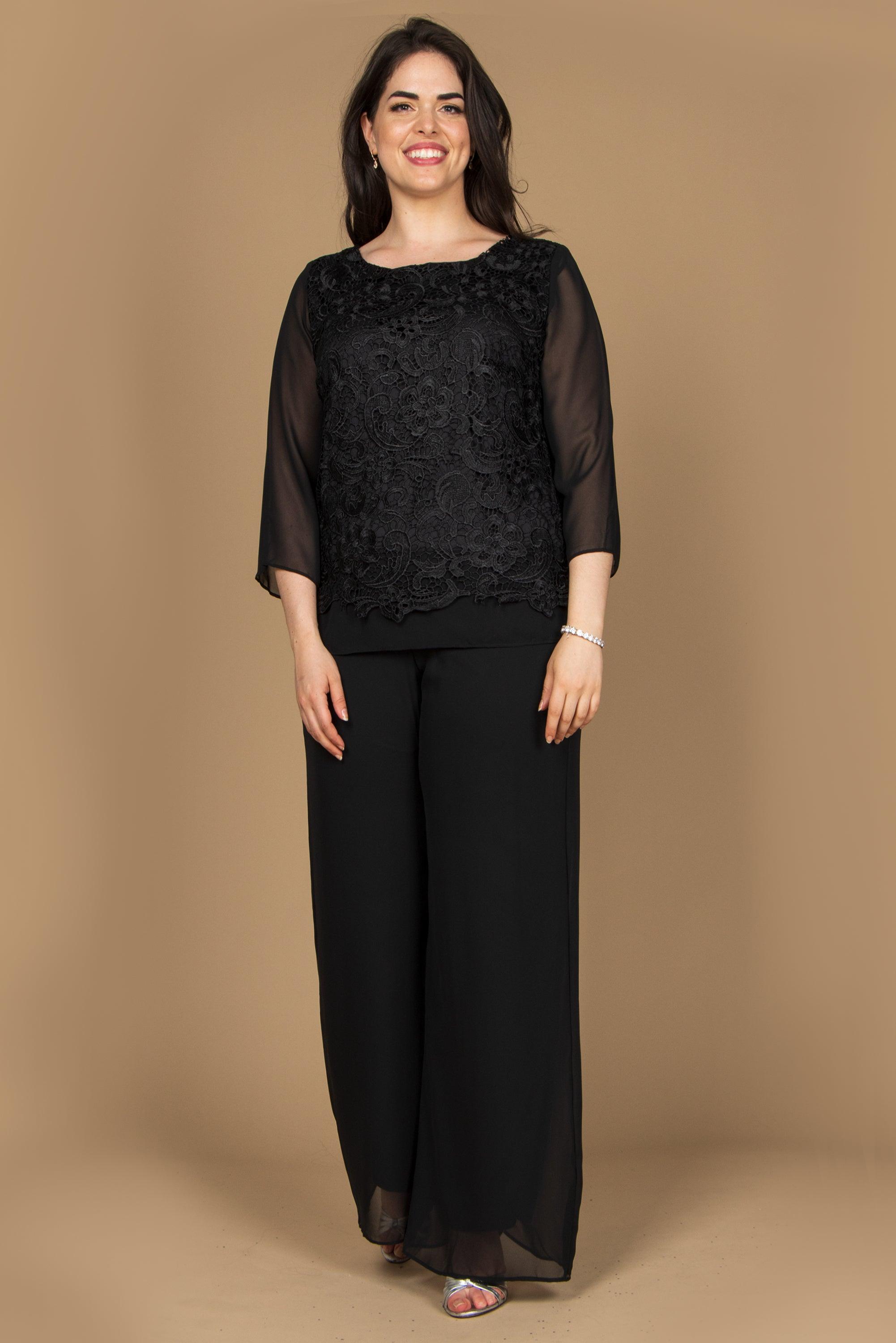 Formal Mother of the Bride Lace Pant Suit - The Dress Outlet