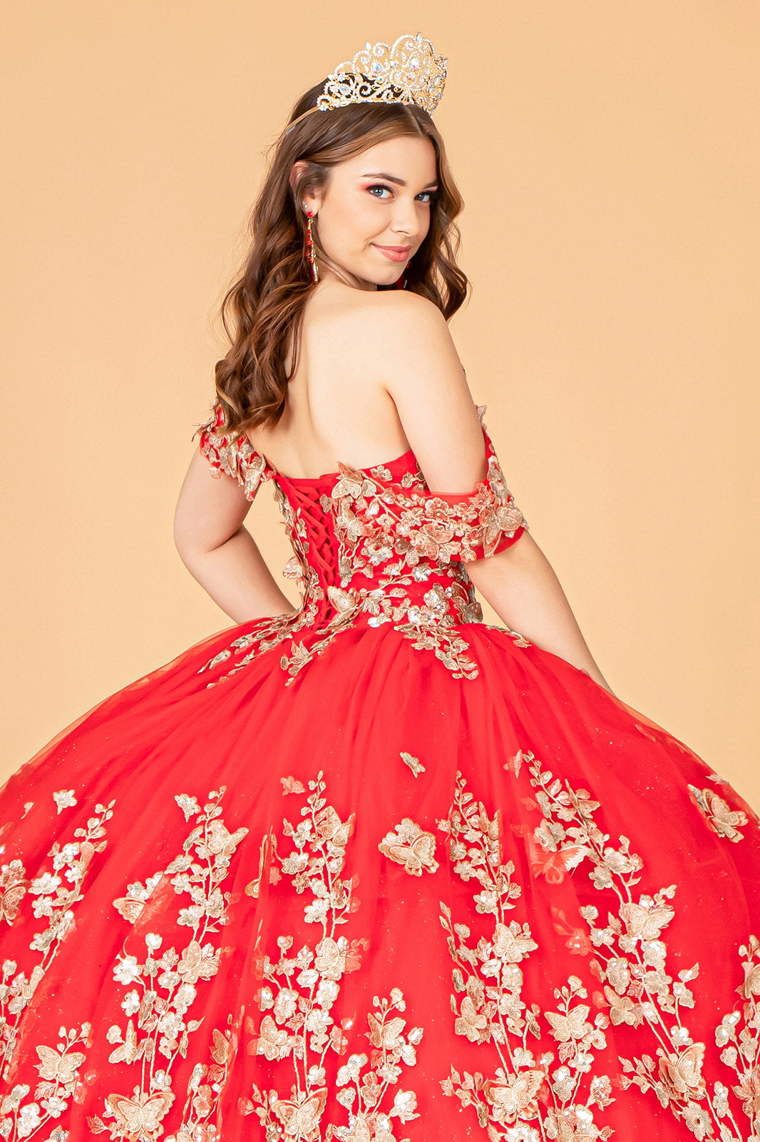 Quinceniera Dresses Long Off Shoulder Ball Gown Red