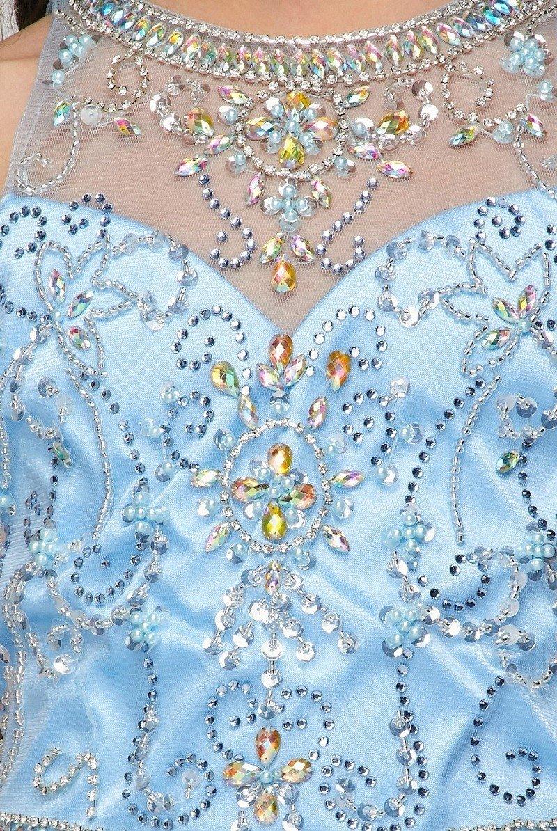 High Low Flower Girl Halter Beaded Dress - The Dress Outlet