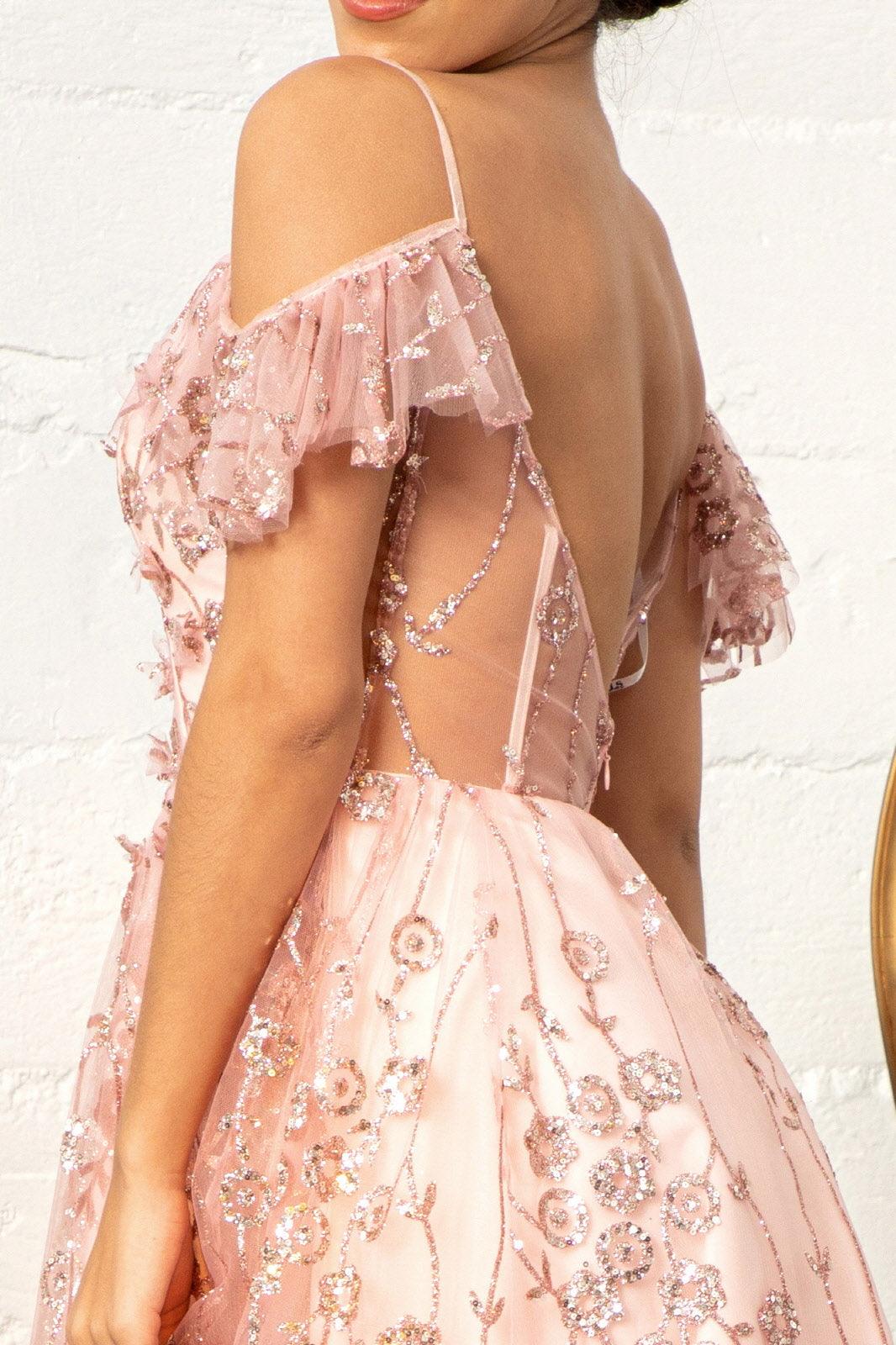 Homecoming Short Off Shoulder Mesh Cocktail Dress - The Dress Outlet