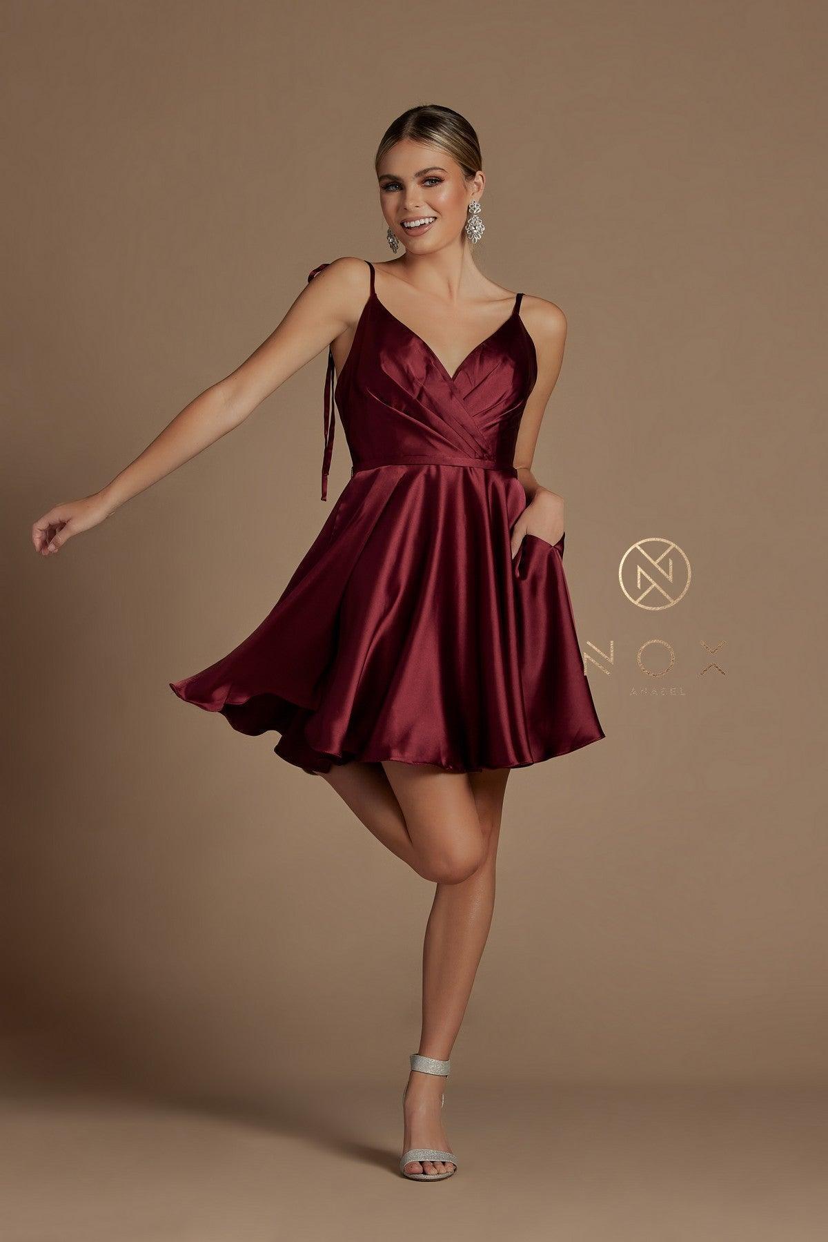 Rose Homecoming Short Spaghetti Strap Cocktail Dress Formal
