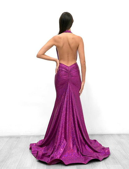 Jessica Angel Long Halter Formal Prom Dress 912 - The Dress Outlet
