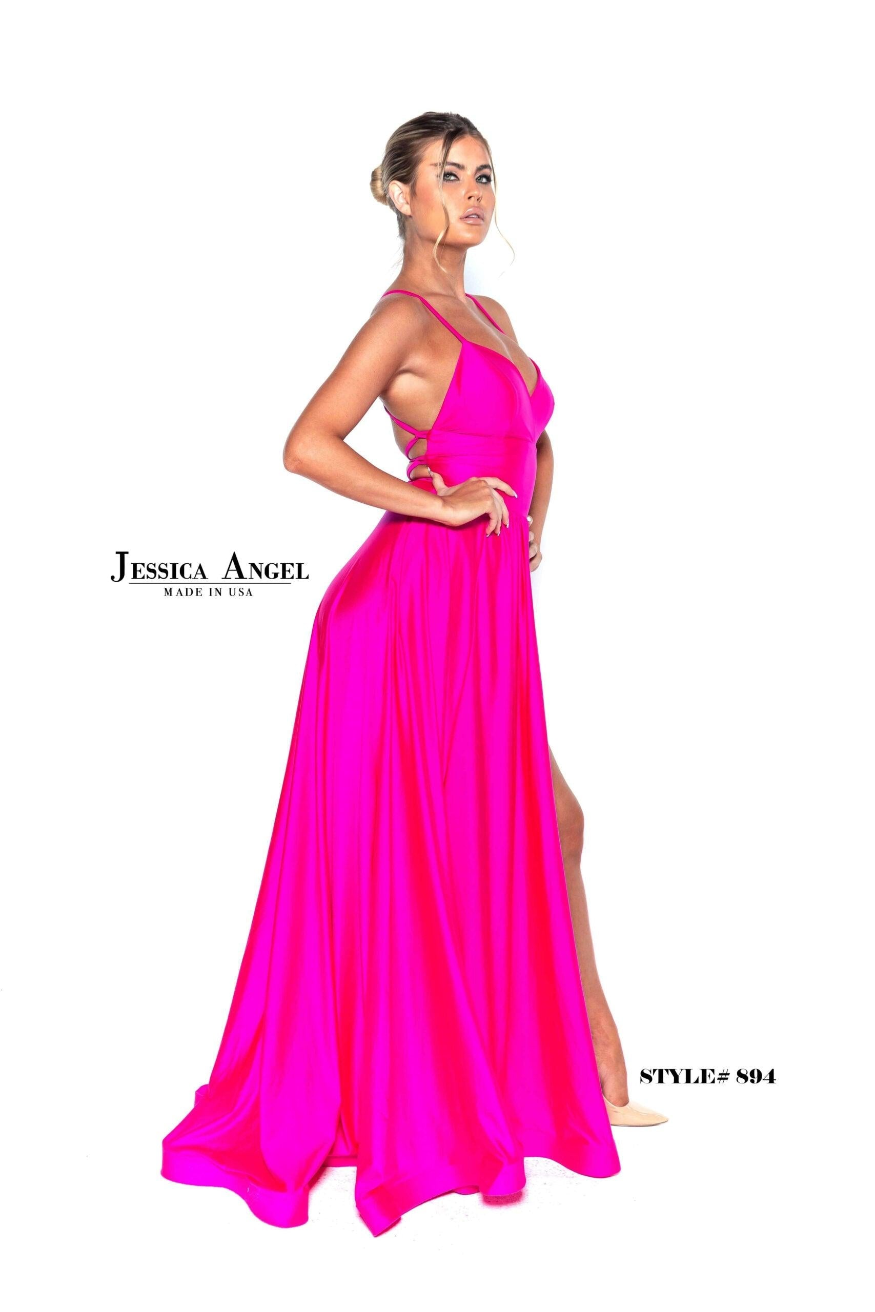 Jessica Angel Long Spaghetti Strap Prom Dress 894 - The Dress Outlet