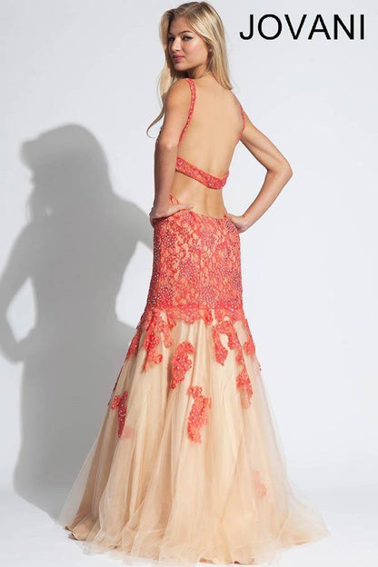 Jovani Beaded Long Mermaid Prom Dresses 90477 - The Dress Outlet