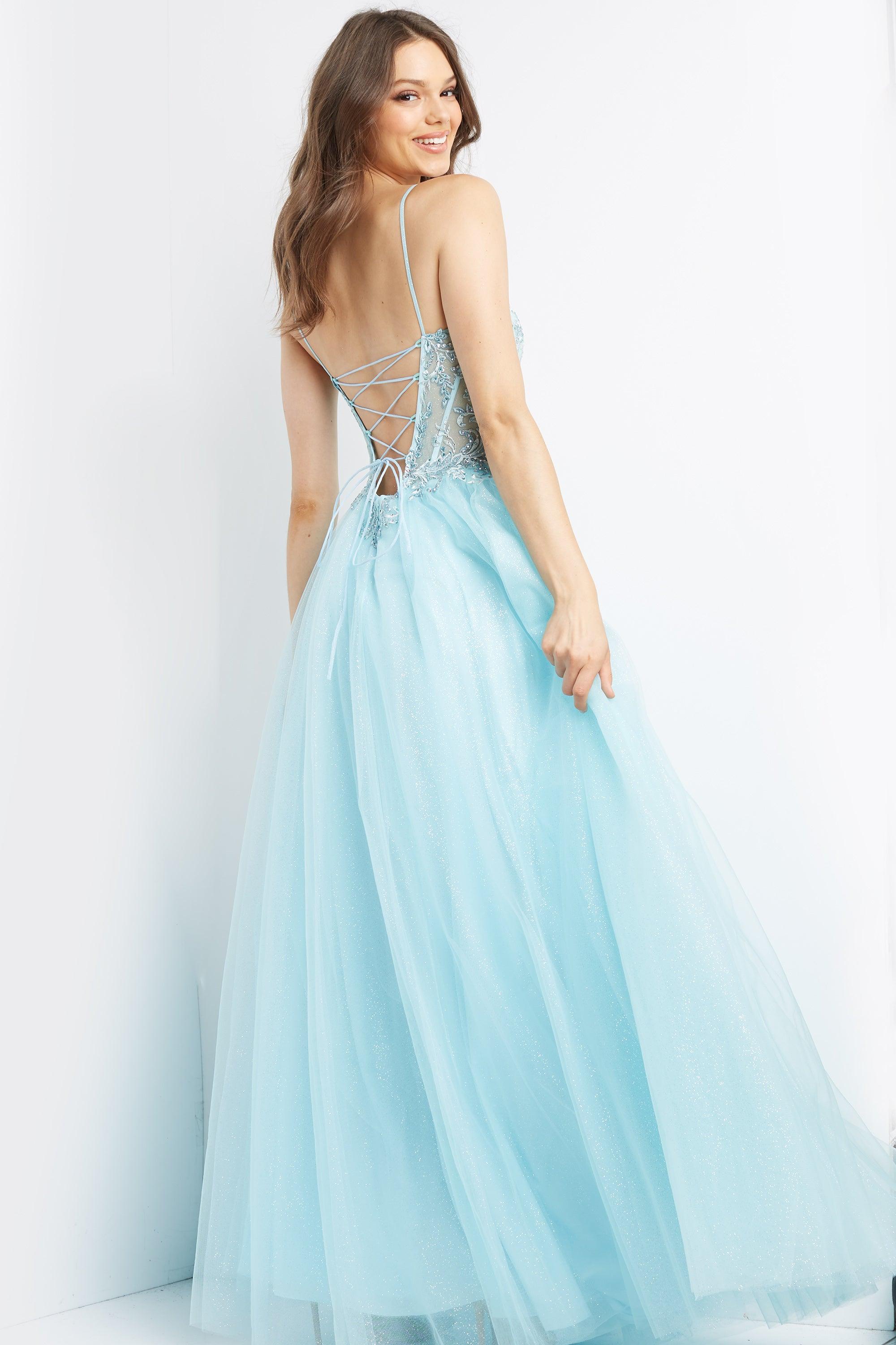 Jovani Corset Bodice Long Prom Dress 07394 - The Dress Outlet