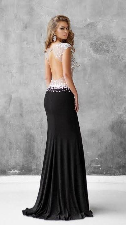 Jovani Deep V Neck Illusion Long Prom Gown 74234 - The Dress Outlet