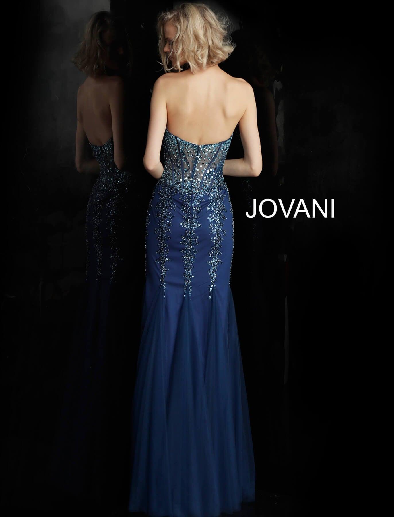 Jovani Embellished Strapless Long Prom Dress 67026 - The Dress Outlet