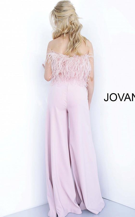 Jovani Feather Bodice Formal Jumpsuit 1542 - The Dress Outlet