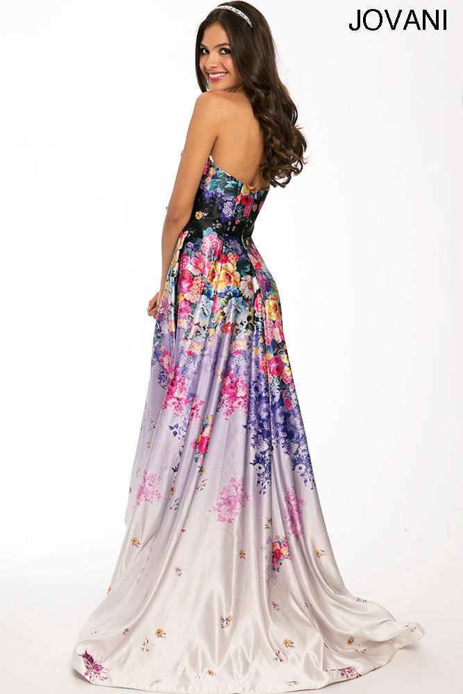 Jovani Floral High Low Homecoming Dress 22736 - The Dress Outlet