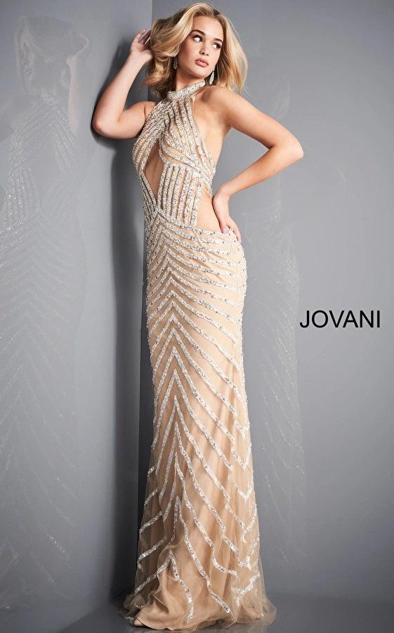 Jovani Halter Long Evening Prom Dress 00817 - The Dress Outlet