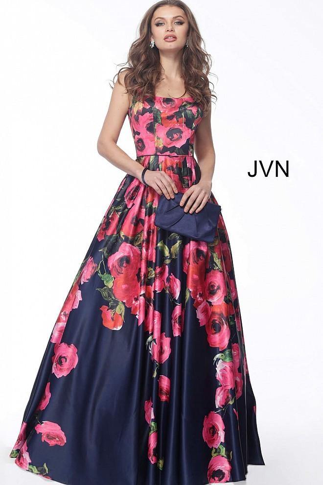 Jovani Long Floral Print Prom Dress JVN67128 - The Dress Outlet