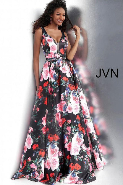 Jovani Long Floral Prom Dress JVN67695 - The Dress Outlet