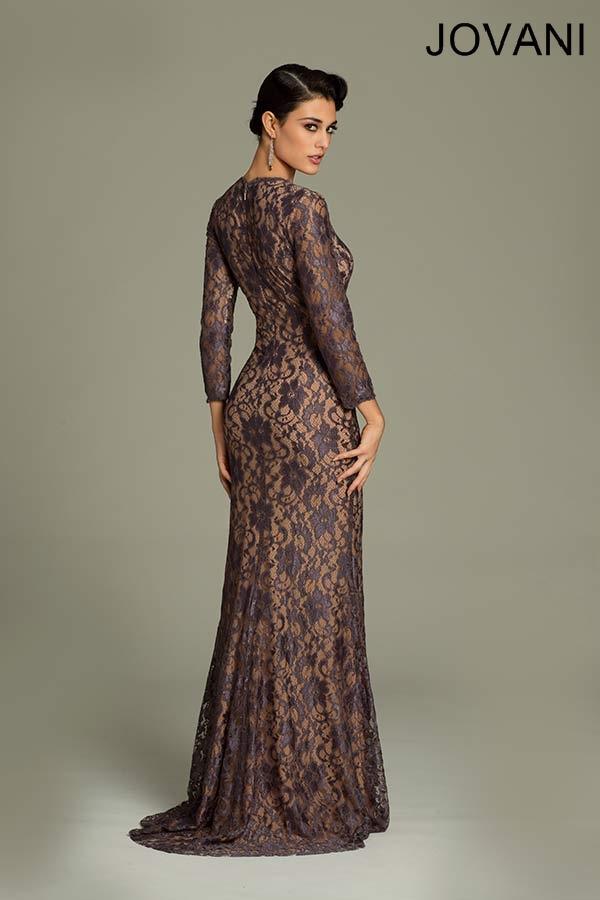 Jovani Long Formal Evening Lace Dress 99293 - The Dress Outlet