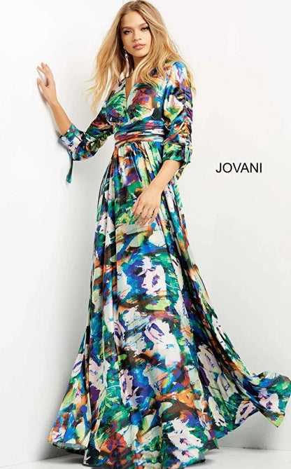 Jovani Long Formal Longsleeve Prom Dress 08584 - The Dress Outlet