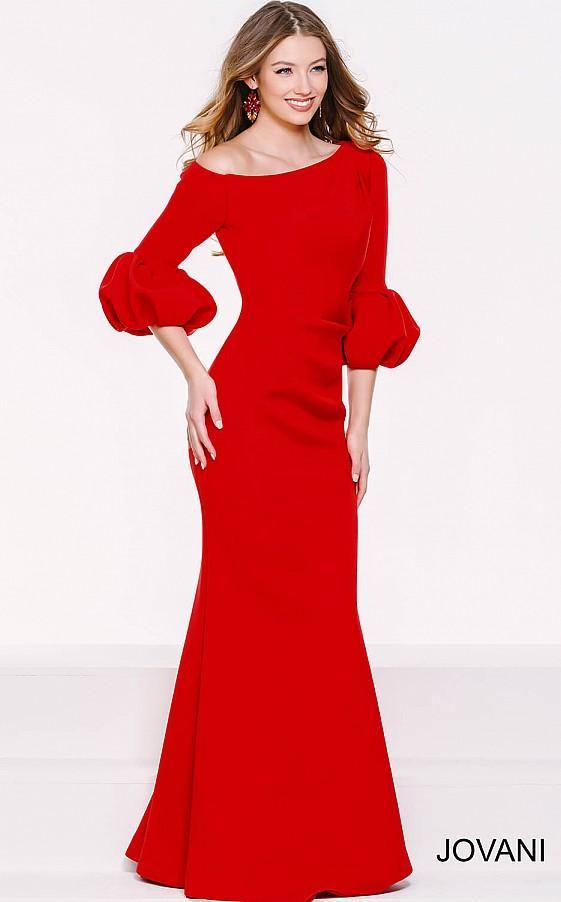 Jovani Long Formal Pleated Trumpet Dress 39739 - The Dress Outlet