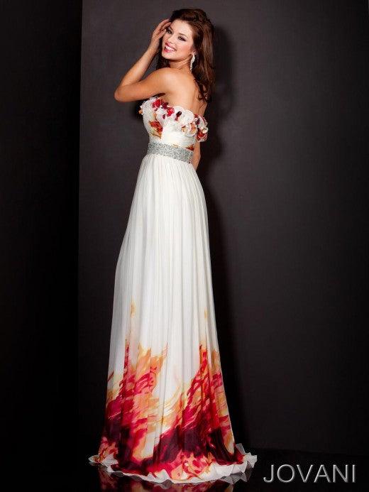 Jovani Long Formal Strapless Print Dress 4878 - The Dress Outlet