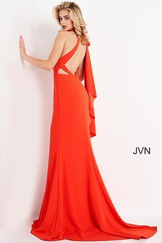 Jovani Long Halter Neck with Cape Prom Dress 2516 - The Dress Outlet