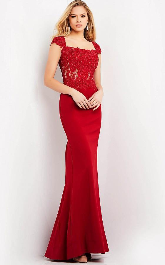 Jovani Long Mother of the Bride Lace Dress 06825 - The Dress Outlet