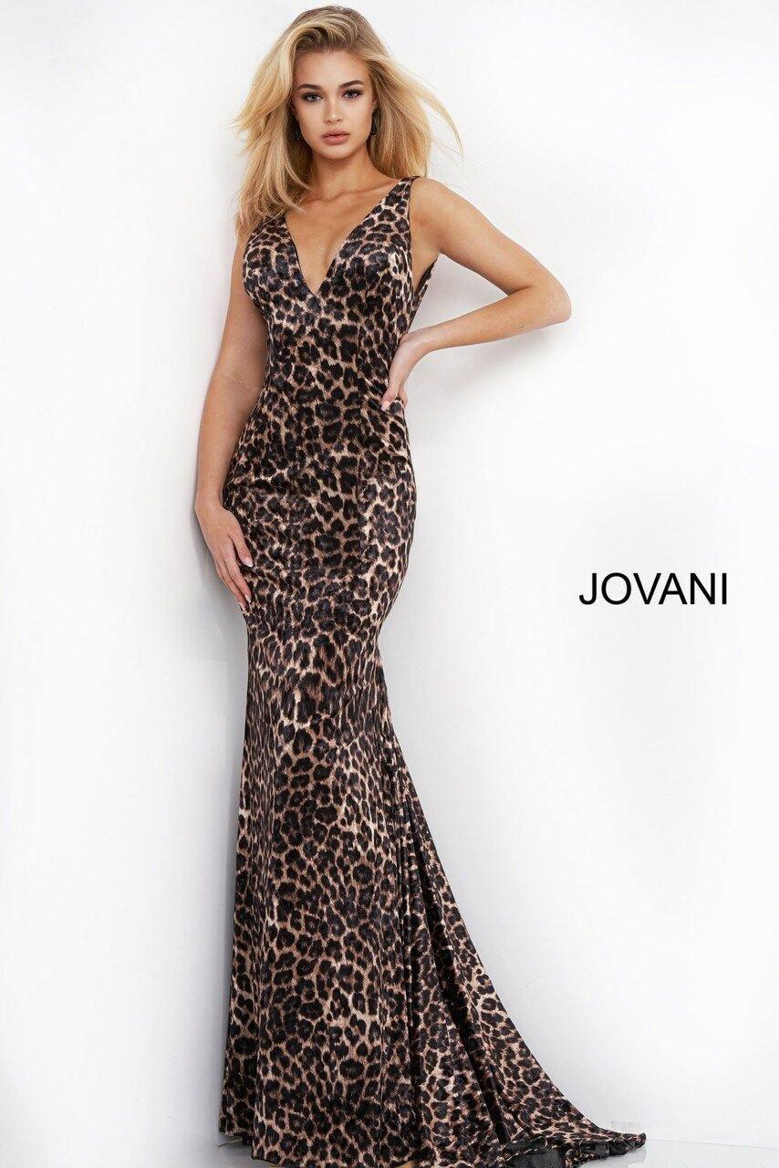 Animal Print Jovani 8011 Long Prom Animal Print Formal Dress Sale