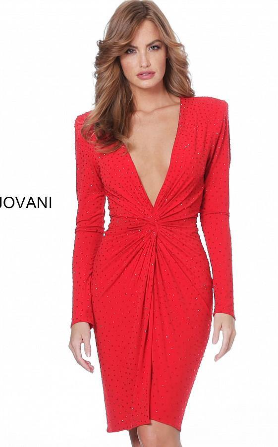 Jovani Long Sleeve Cocktail Sexy Dress 3059 - The Dress Outlet