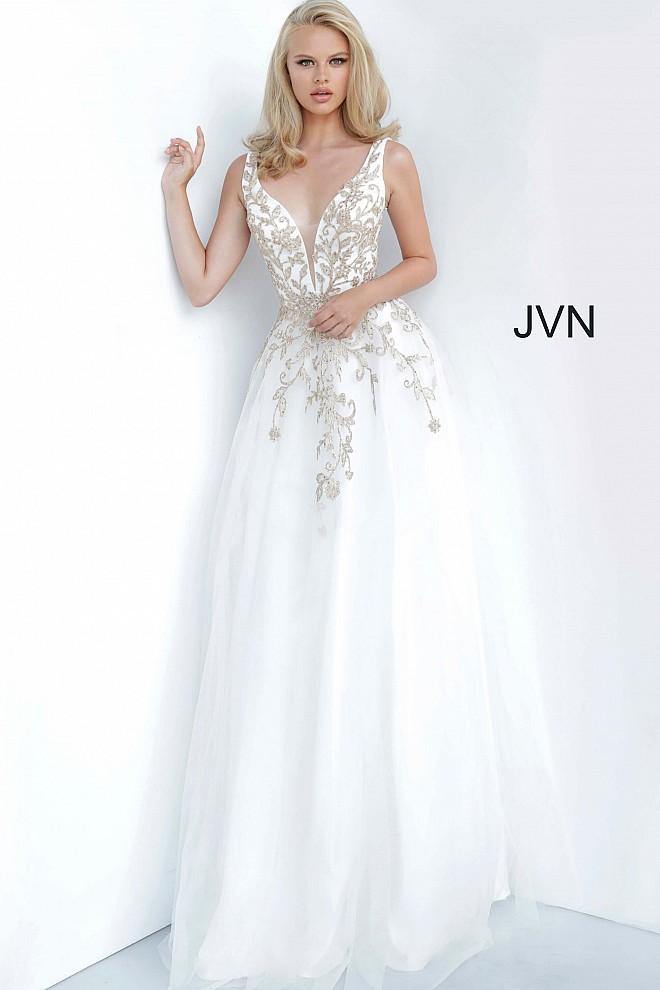 Jovani Long Sleeveless Wedding Dress Sale - The Dress Outlet