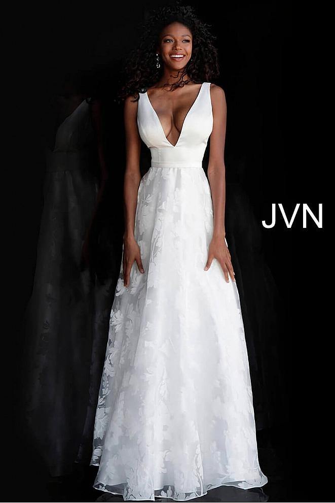 Off White Jovani 67274 Long Wedding Dress for $209.99 – The Dress Outlet
