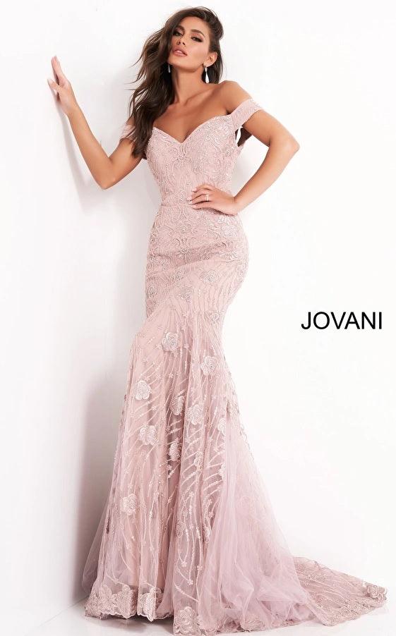 Jovani Off Shoulder Long Formal Dress 00617 - The Dress Outlet