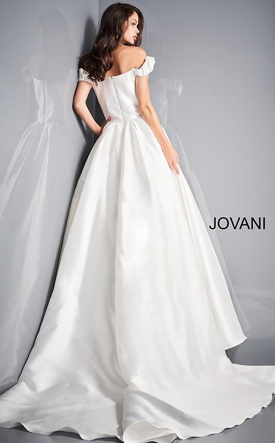 Jovani Off the Shoulder A Line Bridal Gown JB2500 - The Dress Outlet