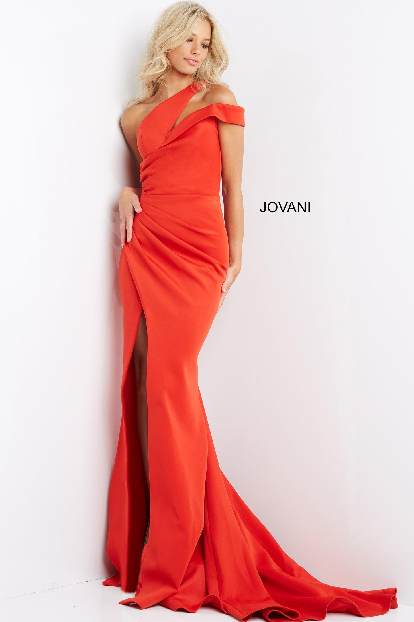 Jovani One Shoulder Long Mermaid Gown 04222 - The Dress Outlet