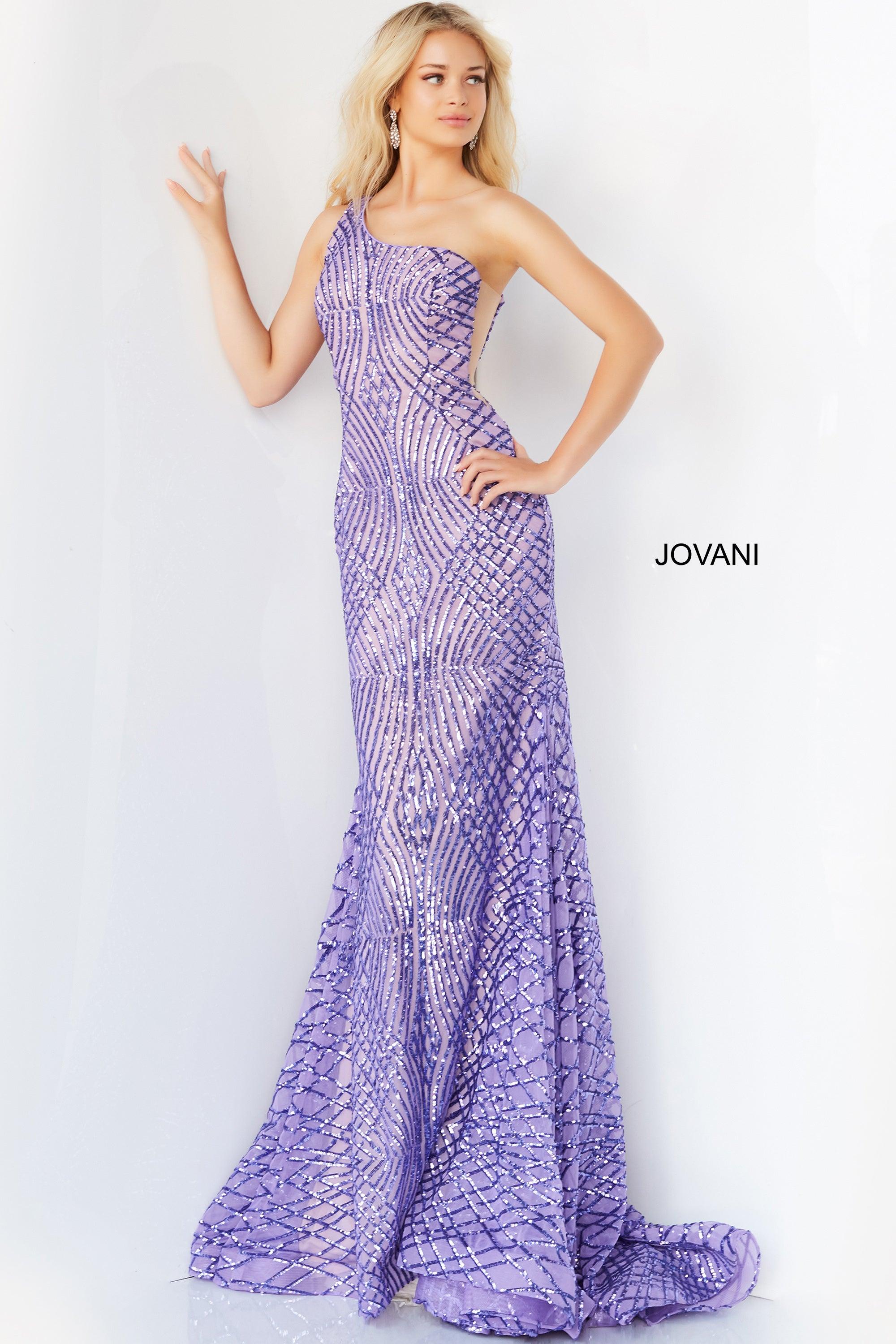 Jovani One Shoulder Long Prom Dress 06517 - The Dress Outlet
