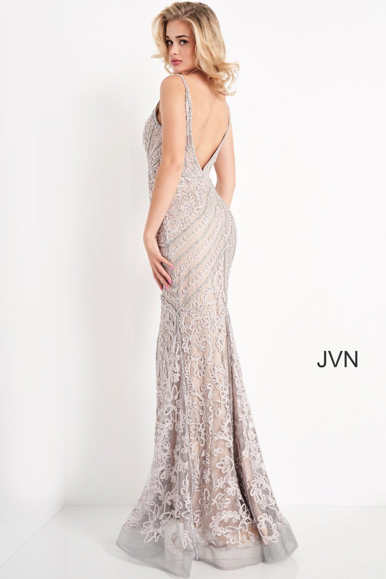 Jovani Open Back Embellished Long Evening Dress 04514 - The Dress Outlet