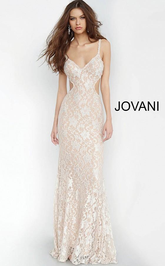 Jovani Prom Long Beaded Lace Trumpet Gown 00780 - The Dress Outlet