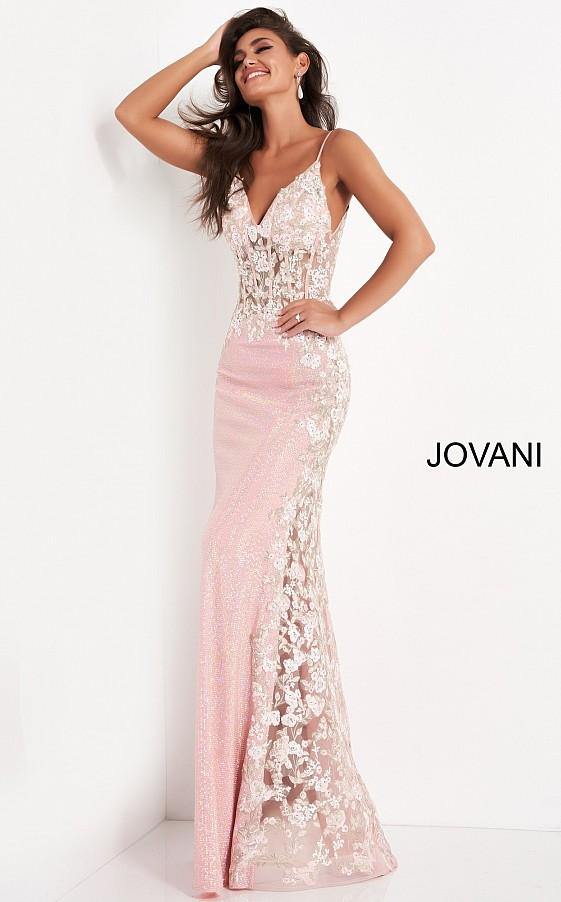 Jovani Prom Long Floral Bodice Evening Dress 06232 - The Dress Outlet